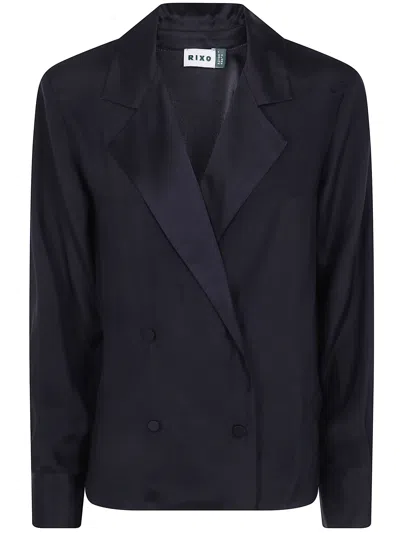 Rixo London Silk Top "lorraine" In Black