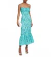 Rixo London Sorcha Printed Cotton Midi Dress In Green In Blue