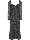 Rixo London Spot-print Midi Dress In Black