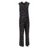 Rixo London Star-print Reverse-collar Jumpsuit In Black Viscose In Black