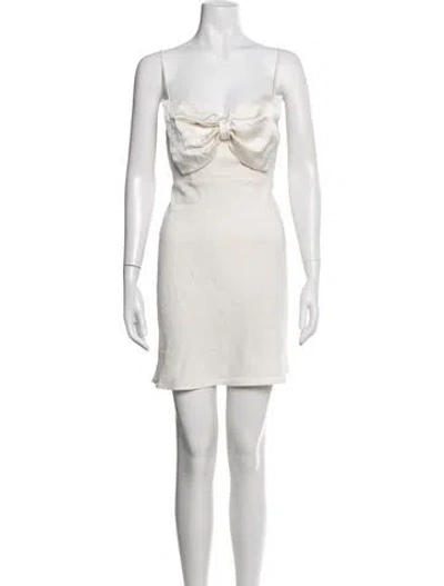 Pre-owned Rixo London Strapless Mini Dress In Neutrals