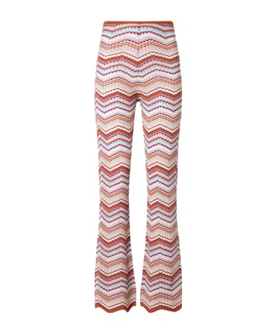 Rixo London Boni Striped Chocheted Cotton Straight-leg Pants In Multi