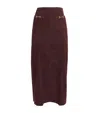 Rixo London Suede Edwina Midi Skirt In Burgundy