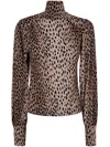 Rixo London Rixo Suki Jersey Top In Antelope Spot Black