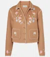 Rixo London Rixo Sunday Floral-embroidered Wool-blend Jacket In Beige