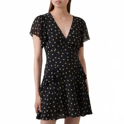 Rixo London Sutton Mini Dress In Spot Olive In Black