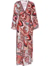 Rixo London Rixo Tania Printed Silk Midi Dress In Red