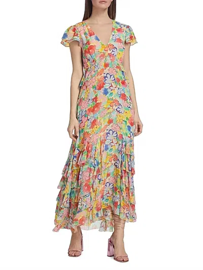 Rixo London Thanvi Maxi Dress In Goan Floral Multi