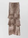 Rixo London Tiered Leopard Print Skirt Ruffle