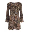 RIXO LONDON TIGER PRINT RIDLEY MINI DRESS