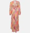 Shop Rixo London Trula Patchwork Crepe Maxi Dress In Multicoloured