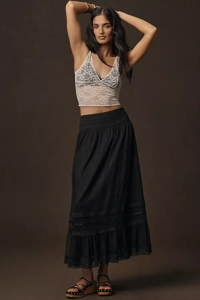 Rixo London Tuta Tiered Lace Maxi Skirt