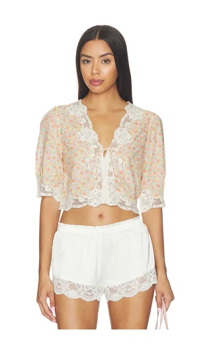 Rixo London Ursula Top In Katie Floral Cream