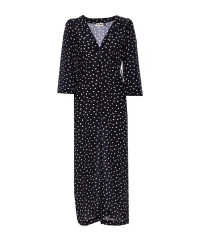 Rixo London V-neck Dress In Black