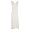 Rixo London V-neck Sleeveless Maxi Dress In White Linen In White