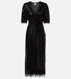 Rixo London Verena Sequined Maxi Dress In Black