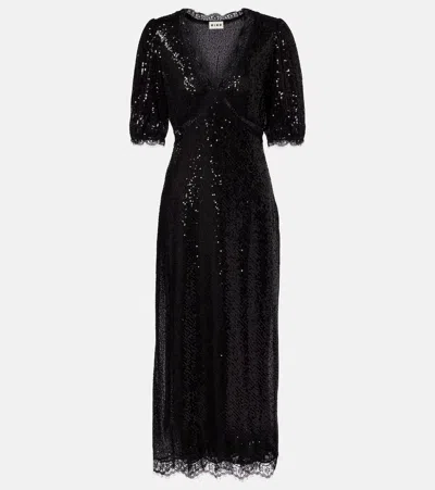 Rixo London Verena Sequined Maxi Dress In Black