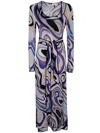 Rixo London Vero Printed Maxi Dress In Marble Ocean