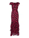 Rixo London Knee Length Vintage Rose Dress With Floral Print In Pink