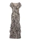 Rixo London Black And White Amelle Dress In Neutral