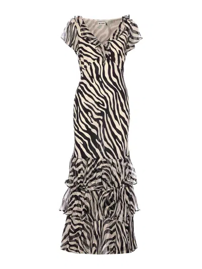 Rixo London Black And White Amelle Dress In Neutral