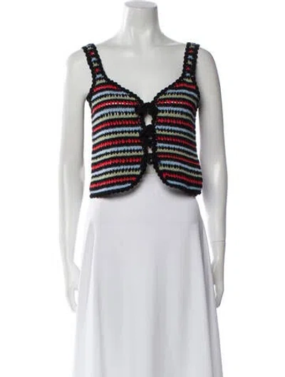 Pre-owned Rixo London V-neck Sweater In White