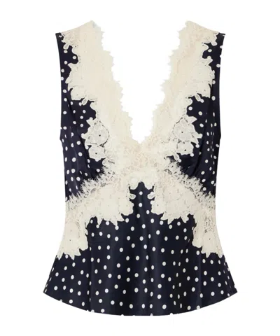 Rixo London V-neck Top In Blue