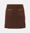 Rixo London Wiley Suede Miniskirt In Brown