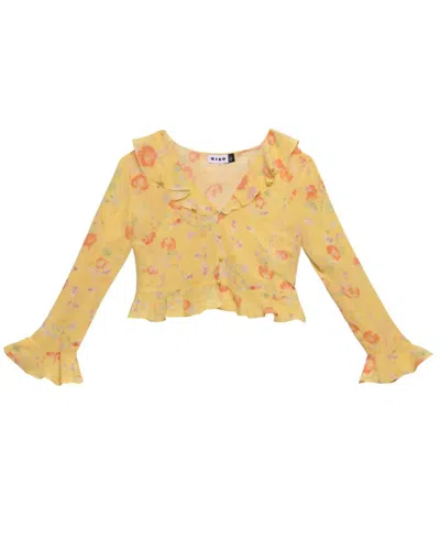 Rixo London Women's Amaya Top In Waterblossom Yellow In Gold