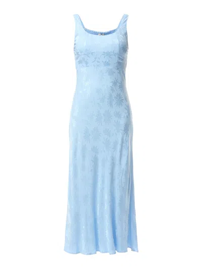 Rixo London Sandrine Floral Jacquard Midi Dress In Blue