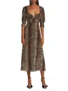 RIXO LONDON WOMEN'S KAREN ANIMAL PRINT MIDI DRESS