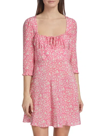 Rixo London Women's Lilita Floral Minidress In Azalea Pink