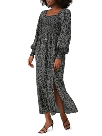 Rixo London Women's Marie Floral Silk-blend Maxi Dress In Black