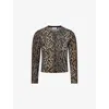 Rixo London Womens Brown Peony Leopard-pattern Wool-knit Cardigan In Brown