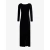 Rixo London Womens Devina Open-at-back Woven-blend Maxi Dress Black In Black