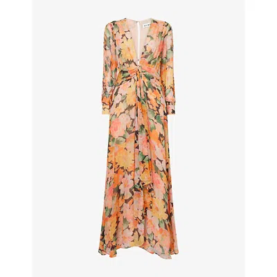 Rixo London Womens Floral Black Meera Floral-print Woven Maxi Dress In Multi