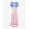 Rixo London Novara Dress Shell, Size 10 In Shell Pansy Mix Multi