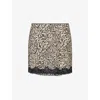 Rixo London Womens Sun Leo Tan Kornelia Leopard-print Silk Mini Skirt In Neutral