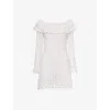 Rixo London Womens White Envalira Cotton-crochet Mini Dress In White