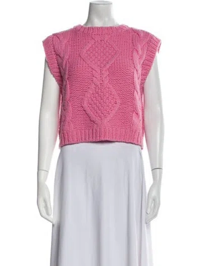 Pre-owned Rixo London Wool Bateau Neckline Sweater In Pink