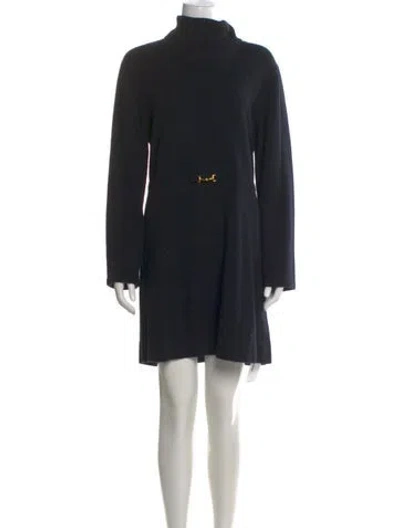 Pre-owned Rixo London Wool Mini Dress In Black