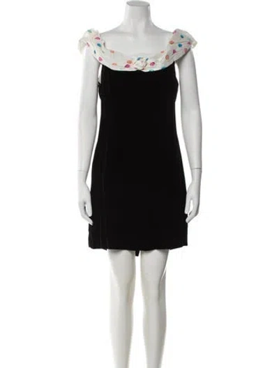 Pre-owned Rixo London Wool Mini Dress In Black
