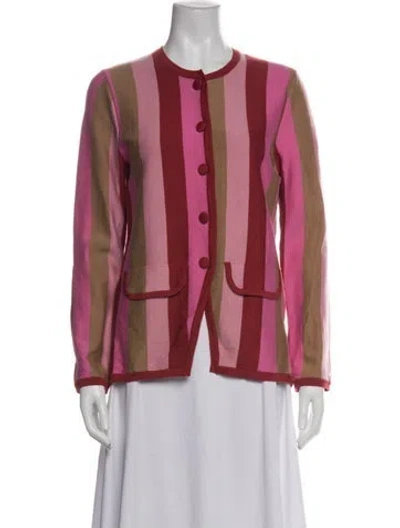 Pre-owned Rixo London Wool Striped Sweater In Pink