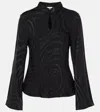 Shop Rixo London Wylder Satin Jacquard Top In Black