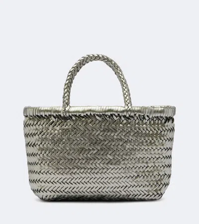 Rixo London X Dragon Diffusion Lysia Leather Top-handle Bag In Silver