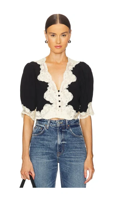 Rixo London Yasmin Top In Black