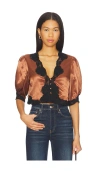 Rixo London Yasmin Top In Brown