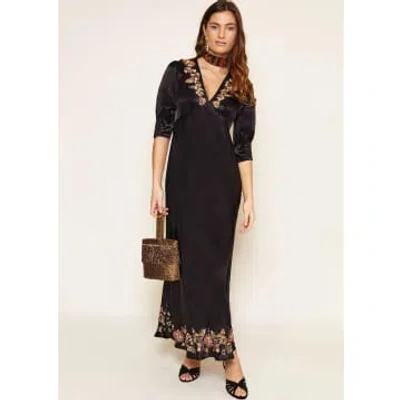 Rixo London Zadie Midi Dress In Black