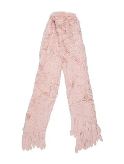 Pre-owned Rizal Faux Fur Vintage Scarf In Pink