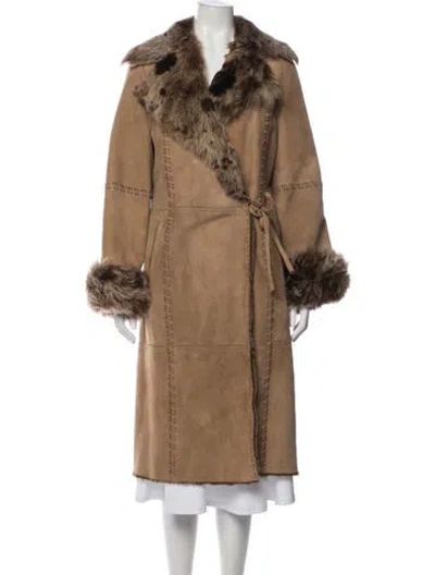 Pre-owned Rizal Leather Coat In Brown